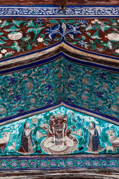 Salão Decorado Rico Dentro Palácio Bundi Rajasthan Índia Ásia — Fotografia de Stock