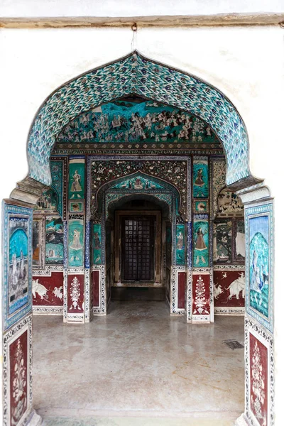 Rich Decorated Hall Bundi Palace Rajasthan India Asia — Zdjęcie stockowe
