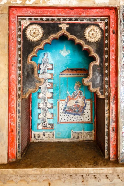 Riche Hall Décoré Intérieur Palais Bundi Dans Rajasthan Inde Asie — Photo