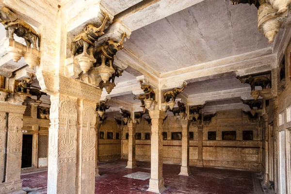 Rich Decorated Hall Bundi Palace Rajasthan India Asia — стоковое фото