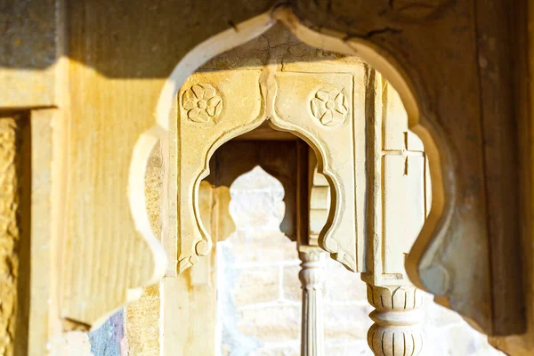 Arches Decorated Flowers Carevd Sandstone Jaisalmer Fortress Jaisalmer Rajasthan India — Stock Photo, Image