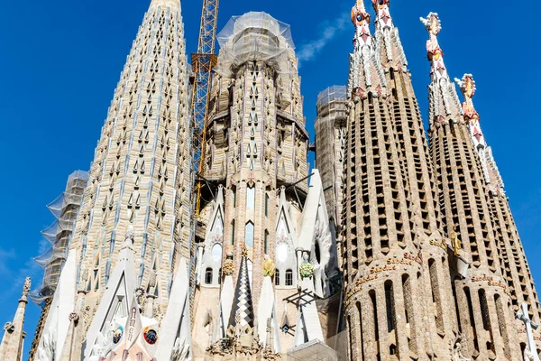 西班牙加泰罗尼亚巴塞罗那Sagrada Familia教堂 Baslica Sagrada Familia — 图库照片