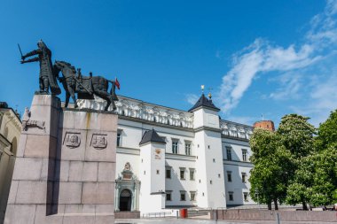 Grandük Gediminas Anıtı ve Litvanya Büyük Dükleri Sarayı Vilnius, Litvanya, Avrupa