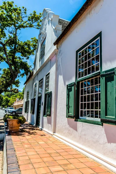 Exterior Old White House Style Dutch Cape Architecture Stellenbosch Western — Stock Photo, Image