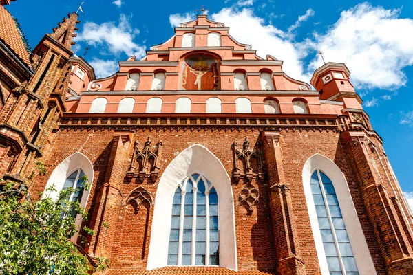 Fasáda Kostela Františka Assisi Vilniusu Litva Evropa — Stock fotografie