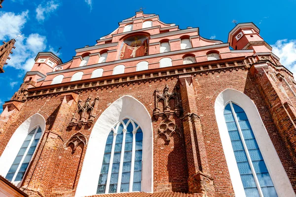 Fasáda Kostela Františka Assisi Vilniusu Litva Evropa — Stock fotografie