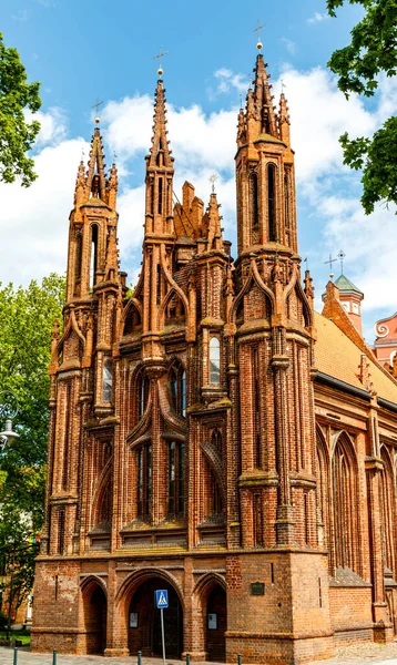 Fassade Der Anna Kirche Vilnius Litauen Europa — Stockfoto