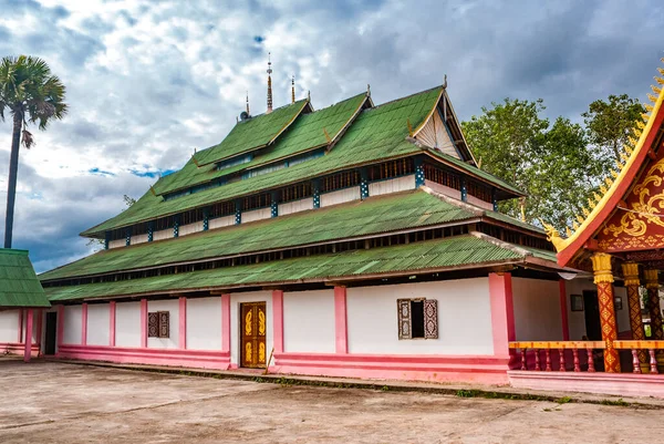 Facciata Tempio Buddista Muang Sing Provincia Luang Nam Tha Laos — Foto Stock