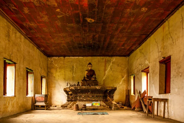 Interiér Wat Chom Phet Horský Chrám Oblasti Luang Prabang Laos — Stock fotografie