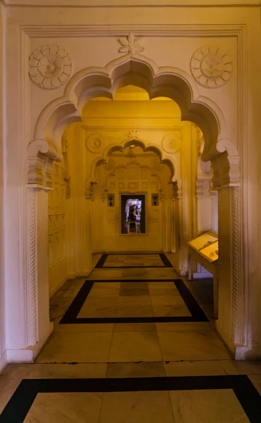 Rich Decorated Interior Mehrangarh Fort Jodhpur Rajasthan India Asia — Stock Photo, Image