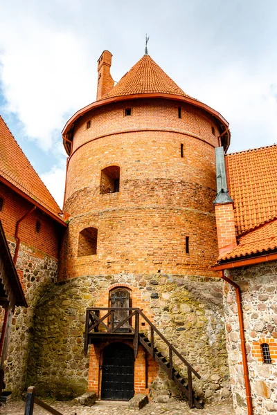 Kulatá Věž Hradu Trakai Trakai Vilnius Litva Evropa — Stock fotografie