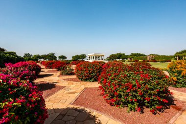 Jodhpur 'daki Umaid Bhawan Sarayı Bahçeleri (Maharadja Umaid Singh tarafından inşa edilmiştir), Rajasthan, Hindistan Asya