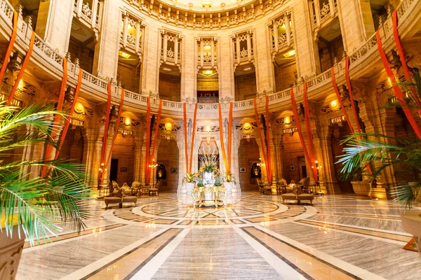 Jodhpur, Rajasthan, Hindistan, Asya 'daki Umaid Bhavan Sarayı' nın ana salonu ve iç mekanı.