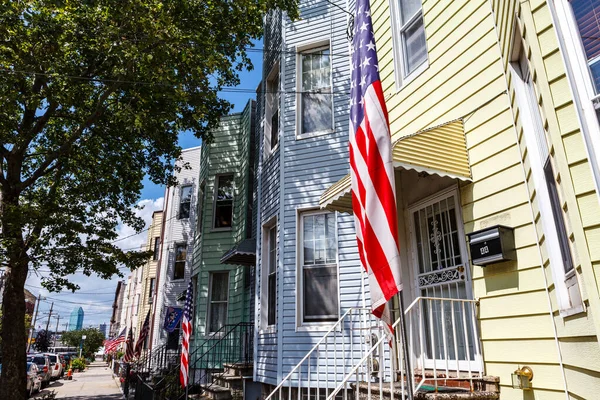 American Flags Decoration Steets Brooklyn New York City 4Th July — Stockfoto