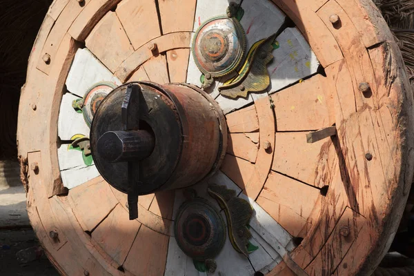 Grande Ruota Decorata Ricca Carro Una Festa Indù Nepalese Patan — Foto Stock