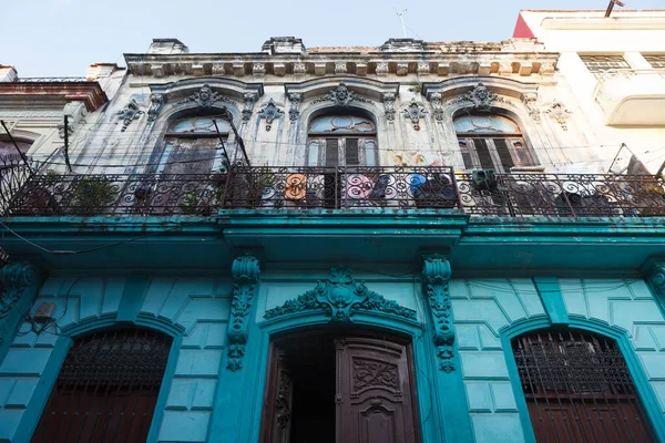 Facade Old Building Old Historical Center Havana Cuba Caribbean North — Stok fotoğraf