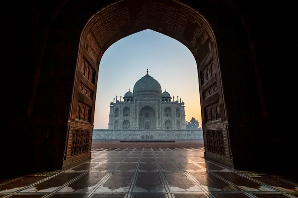 Widok Taj Mahal Agra Uttar Pradesh Indie Azja — Zdjęcie stockowe