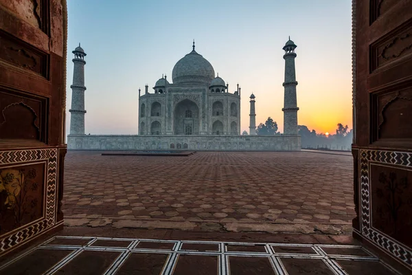 View Taj Mahal Agra Uttar Pradesh India Asia — 스톡 사진