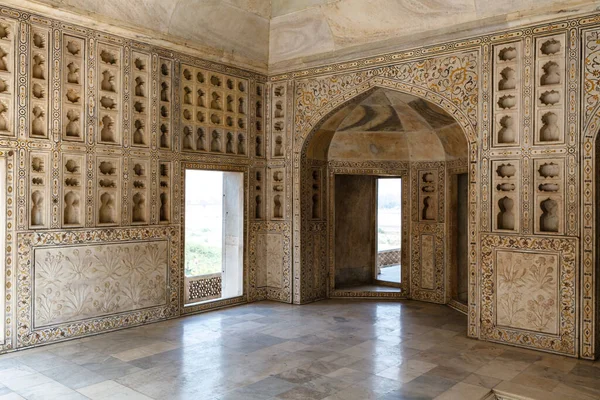Rich Decorated Interior Agra Fort Agra Uttar Pradesh India Asia — Fotografia de Stock