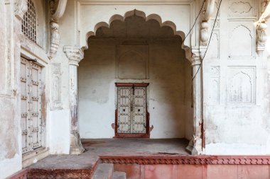 Rich decorated interior of Agra Fort in Agra, Uttar Pradesh, India, Asia
