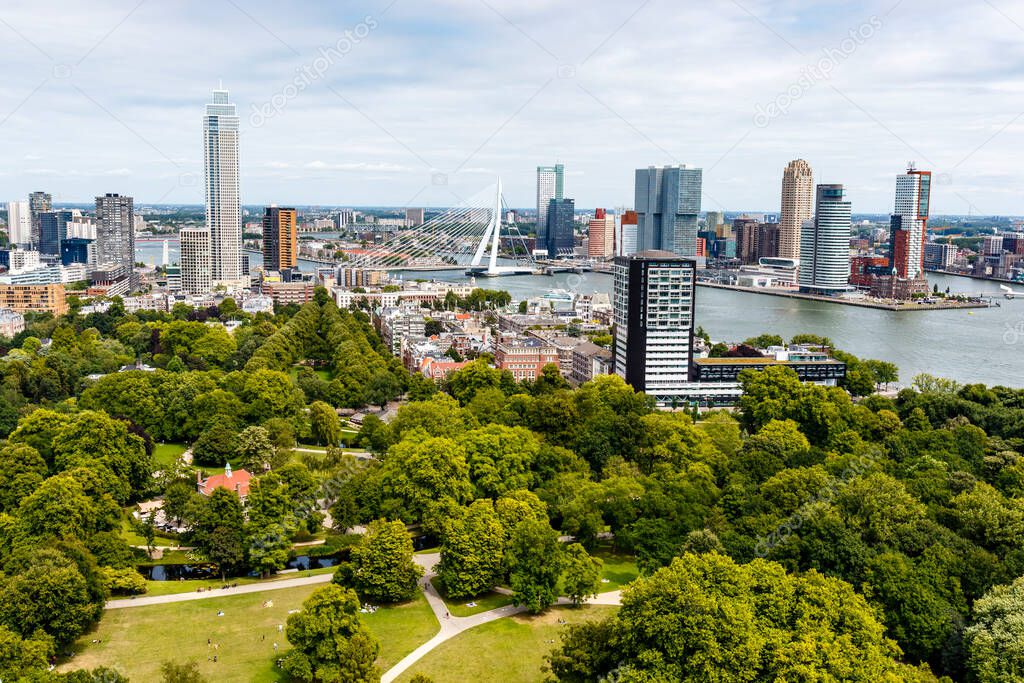 View at the center of Rotterdam, Zuid-Holland, The Netherlands, Europe