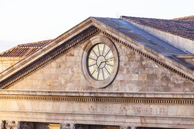 Clock of the Palacio de la Lonja de Mar in Barcelona, Catalonia, Spain, Europe
