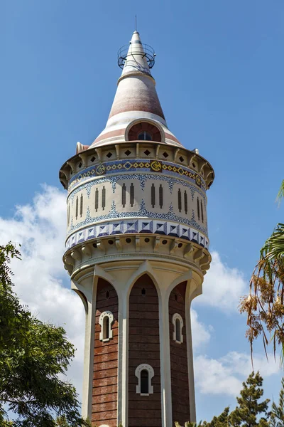 Beautiful Modernist Water Tower Barceloneta Torre Les Aigues Barcelona Spain — Stockfoto