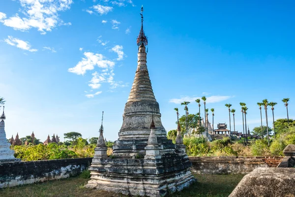 Old White Stupa Old Bagan Myanmar Burma Asia — Fotografia de Stock