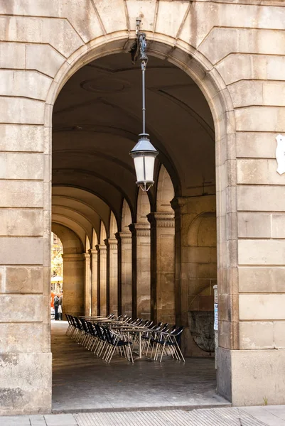 Praça Real Plaza Barcelona Catalunha Espanha Europa — Fotografia de Stock