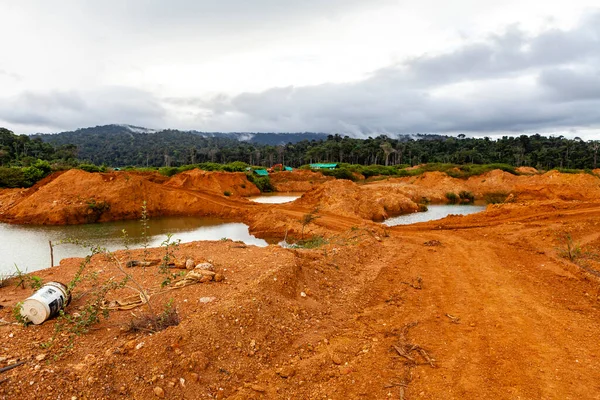 Gold Field Wittikreek Lake Brokopondomeer Suriname South America — 图库照片