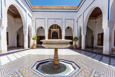 Courtyard of Bahia Palace in Marrakesh, Morocco, North Africa
