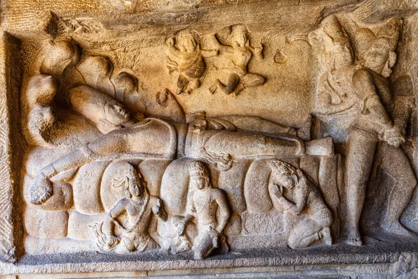 Varaha Cave Temple Tempio Rupestre Situato Mamallapuram Sulla Costa Coromandel — Foto Stock