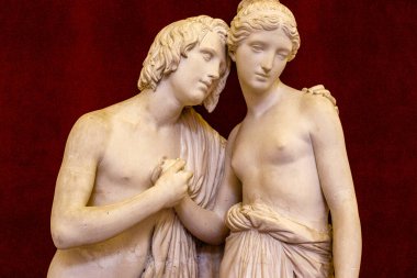 Beyaz mermerden klasik heykeller, Floransa, İtalya, Avrupa