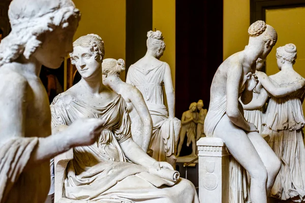 Klasyczne Posągi Białego Marmuru Florencja Włochy Europa — Zdjęcie stockowe