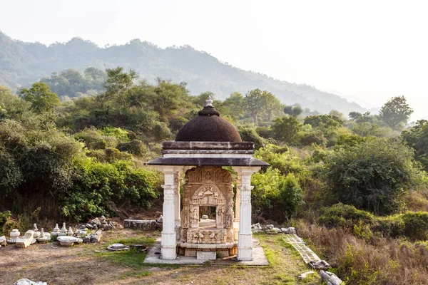 Pavilhão Lado Templo Adinatha Templo Jain Ranakpur Rajasthan Índia Ásia — Fotografia de Stock