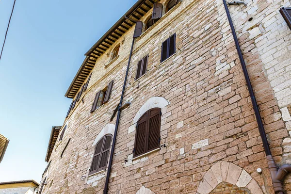Facade Old Building Historic Center Assisi Umbria Italy Europe — Foto de Stock