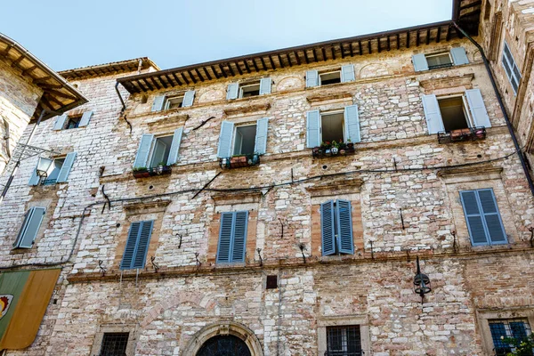 Facade Old Building Historic Center Assisi Umbria Italy Europe — Foto Stock