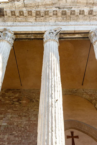 Pillars Old Roman Temple Minerva Church Santa Maria Sopra Minerva — Stok fotoğraf