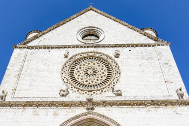 Exterior of the Upper church of the Basilica of Saint Francis of Assisi, Assisi, Umbria, Italy, Europe