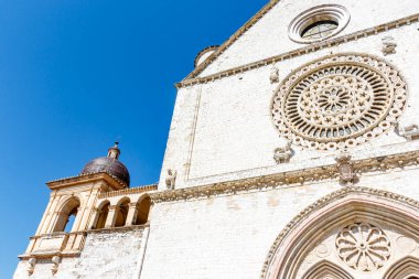 Exterior of the Upper church of the Basilica of Saint Francis of Assisi, Assisi, Umbria, Italy, Europe