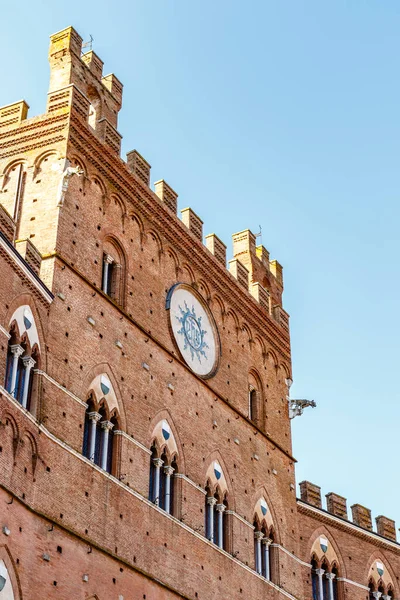 Exterior City Hall Italian Palazzo Comunale Palazzo Pubblico Siena Tuscany — Foto de Stock