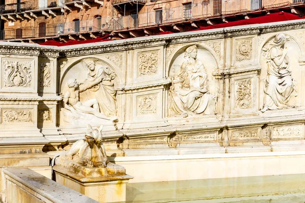Fonte Gaia Fountain Situated Very Heart City Piazza Del Campo — Stok fotoğraf