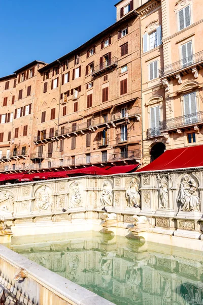 Fonte Gaia Fountain Situated Very Heart City Piazza Del Campo — Stok fotoğraf