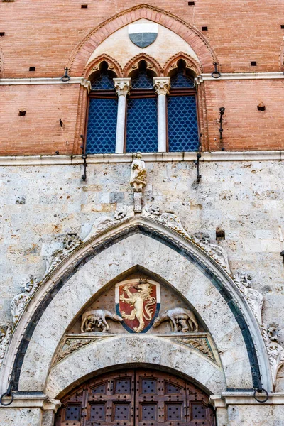 Exterior City Hall Italian Palazzo Comunale Palazzo Pubblico Siena Tuscany — Stock Photo, Image