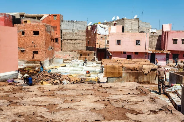 Кожевенные Заводы Марракеше Марокко Северной Африке — стоковое фото