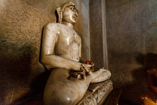 Marble Jina Statue Jain Temple Ranakpur Rajasthan India Asia — 图库照片