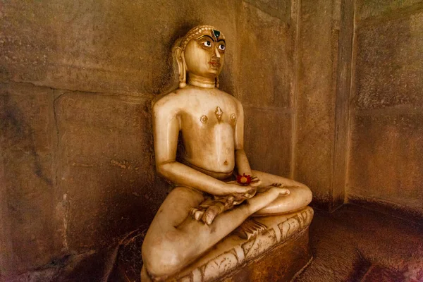 Marble Jina Statue Jain Temple Ranakpur Rajasthan India Asia — Stockfoto