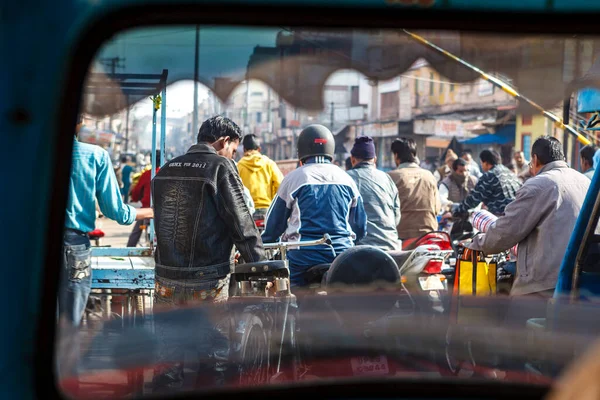 Ежедневное Движение Мотоциклов Велосипедов Центре Обители Раджастхан Индия Азия — стоковое фото