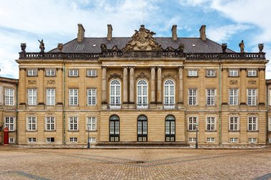 Exterior of Amalienborg palace in Copenhagen, Denmark, Europe