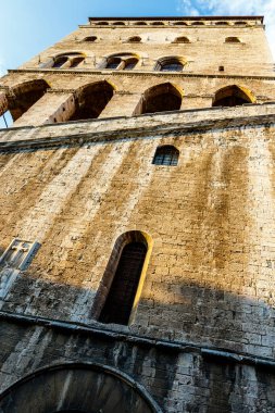 Exterior of the medieval Palazzo dei Consoli palace in Gubbio, Umbria, Italy, Europe